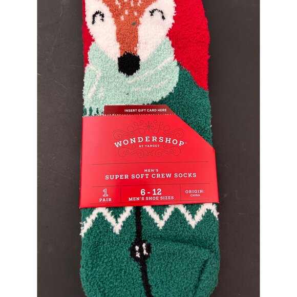 Mens Wondershop Super Soft Crew Socks Reindeer Size 6-12 Cotton Blend Christmas - Picture 4 of 10